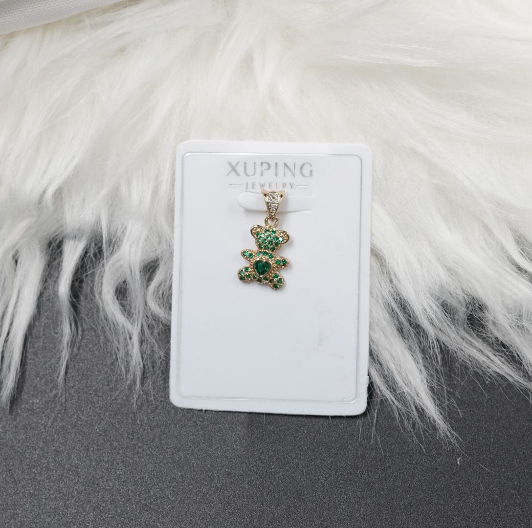 Miniatura 1 de DIJE OSITO DORADO PIEDRAS VERDES